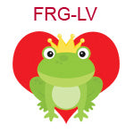 FRG-LV Frog wearing crown on red heart