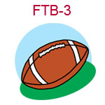 FTB-3 A football on a green and blue background