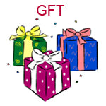 GFT Three birthday packages green blue and pink