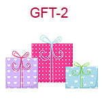GFT-2 Three birthday packages blue purple and pink