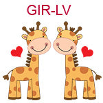 GIR-LV Two giraffes with hearts