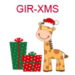 Giraffe with Santa hat and presents