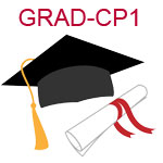 GRAD-CP1 A black graduation cap with a diploma