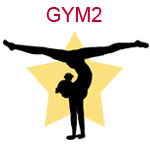 GYM-2 A silhouette of a gymnast doing handstand