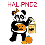 HAL-PND2 A girl panda with pumpkins and trick or treat bag