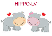 HIPPO-LV Boy and girl hippos with hearts