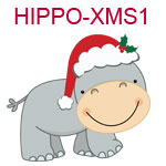 Hippo with Santa Hat