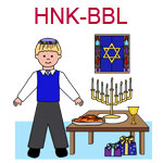 HNK-BBL Blond boy celebrating Hanukka