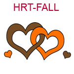 HRT-FALL Interlocking brown and orange hearts