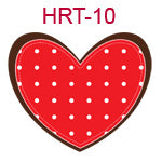 HRT-10 Red heart with white polka dots