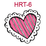 HRT-6 Pink and white stripped heart with lace