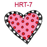 HRT-7 Red and pink polka dot heart