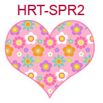 HRT-SPR2 Pastel pink heart with flower pattern