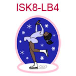 ISK8-LB4 Dark skinned black haired lay back girl skater wearing light purple dress on royal blue background