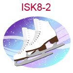 ISK8-2 Two white ice skates on blue background