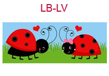 LB-LV Boy and girl ladybugs with hearts