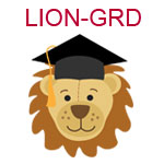 LION-GRD A lion wearing a graduation cap