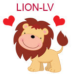 LION-LV Lion with hearts