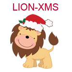 Lion with Santa hat