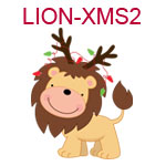 Lion with reindeer antlers