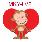 MKY-LV2 Monkey on red heart