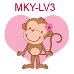 MKY-LV3 Monkey on pink heart