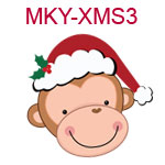 Monkey head with Santa hat