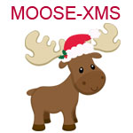 Moose with Santa hat