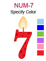 NUM-7 Number seven birthday candle specify color