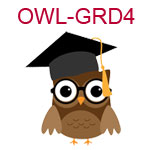 OWL-GRD4 A brown owl wearing a graduation cap 