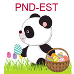 PND-EST Panda carrying Easter basket of eggs