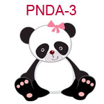 PNDA-3 Sitting girl panda with pink bow on head