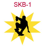 SKB-1 Silhouette of skate boarder on yellow star