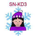 Ski cap kid 3 - girl with fair skin black hair