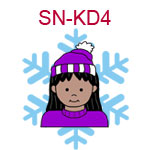 Ski cap kid 4 - girl with medium skin black hair
