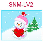 SNM-LV2 Girl snowman with red heart and red bird on hat