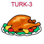 TURK-3 A cooked turkey on a platter