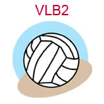 VLB2 A volleyball on cream and blue background
