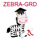 ZEBRA-GRD A zebra wearing a graduation cap with diploma