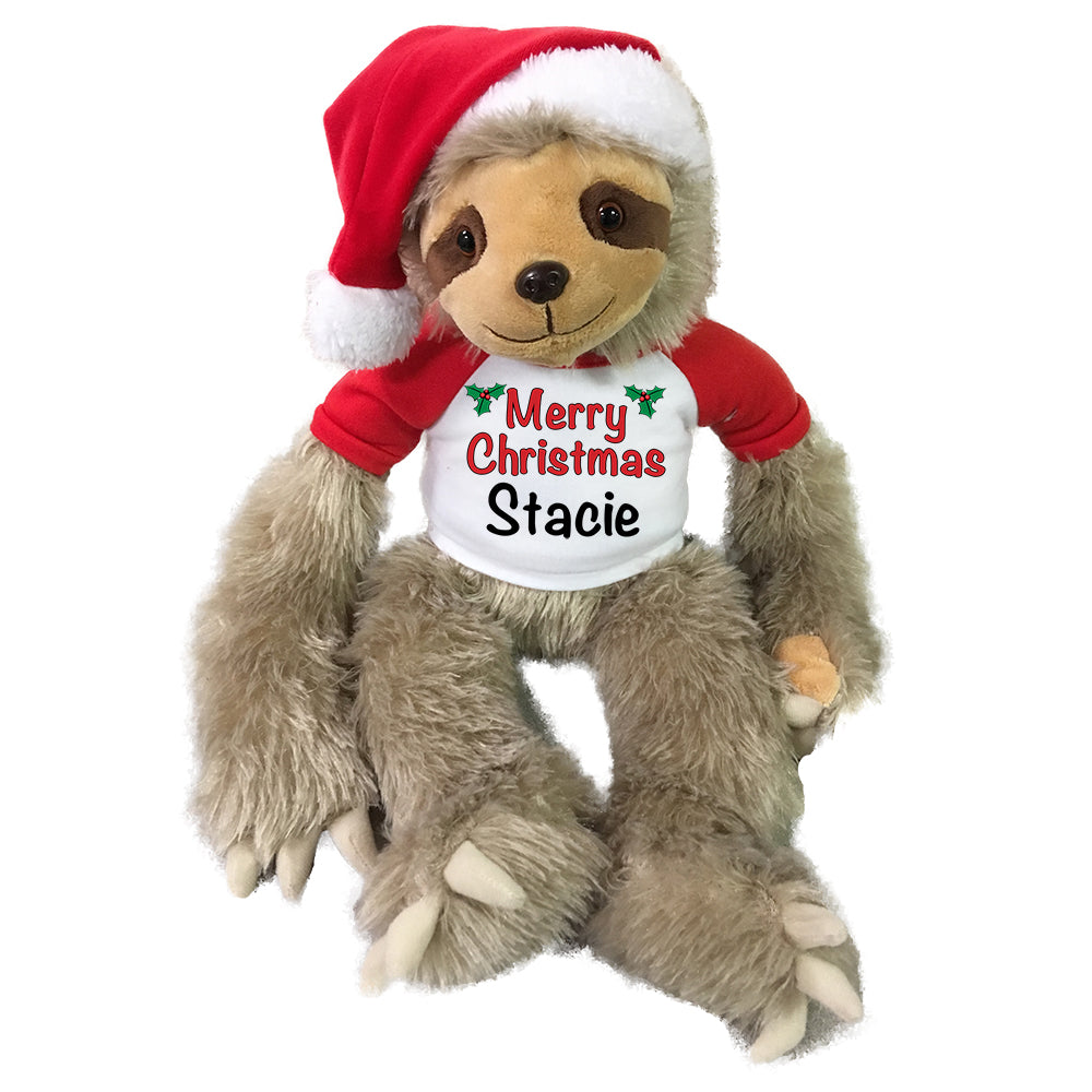 christmas sloth stuffed animal