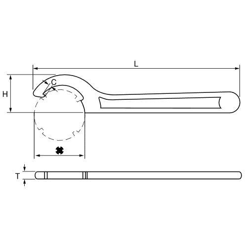 Hook spanner dimensions