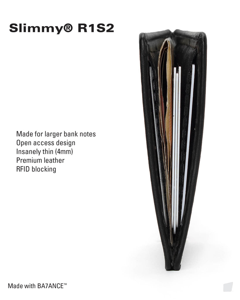 Slimmy R1S2: The slimmest leather travel wallet at 4mm thin.