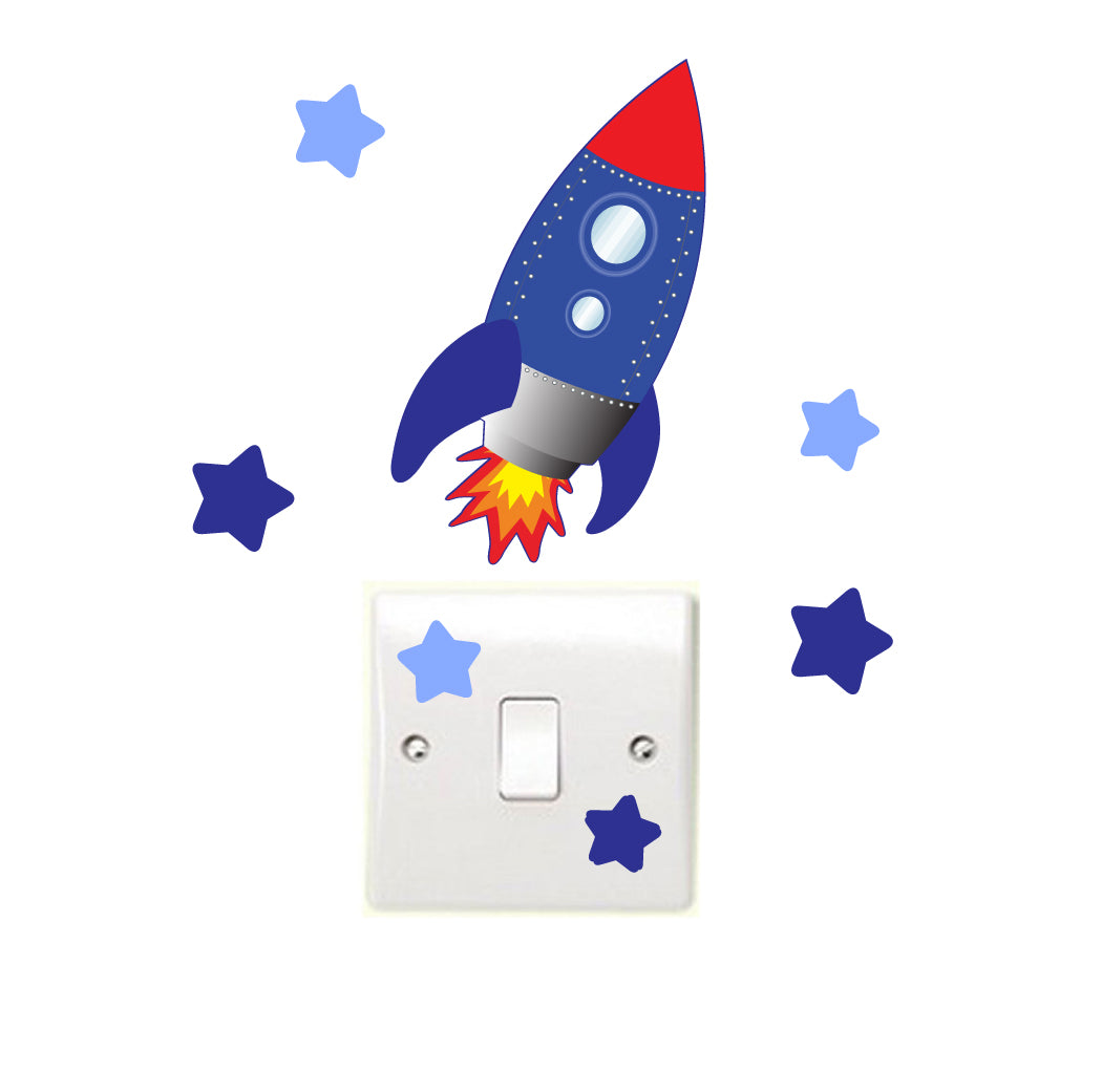 Rocket Stars Light Switch Wall Art Stickers Children S Bedroom Fun