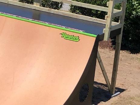 image of Ramptech's grind rail coping on their halfpipe