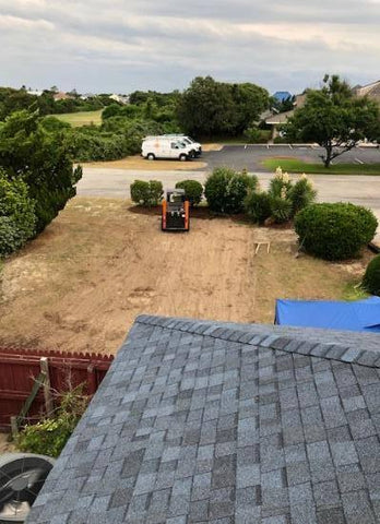 Preparing the ground for a Ramptech halfpipe skateboarding ramp