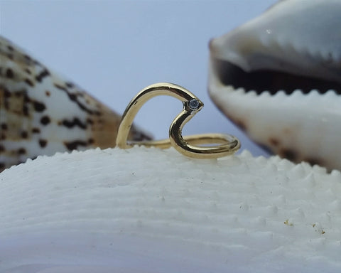 wedding proposal ring band wave diamond gold yellow 14k 18k 20k makmel raw handmade jewelry design