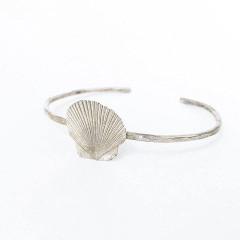 mexican silver seashell bangle - makmel design