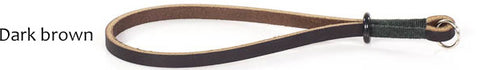 Dark brown leather camera strap
