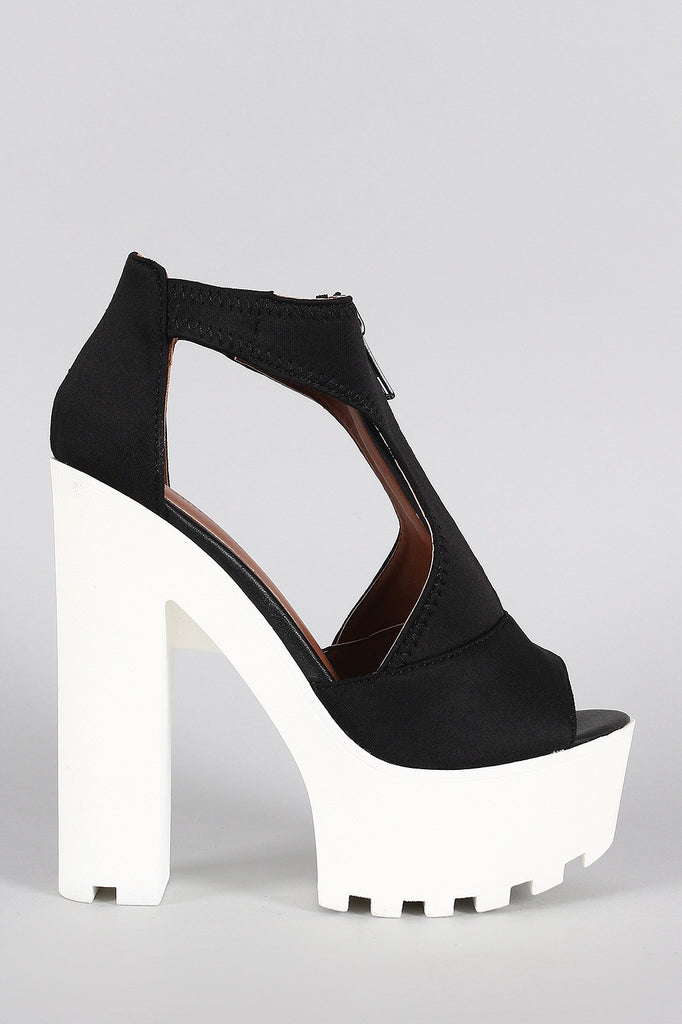 Chunky Lug Sole Platform Heels 