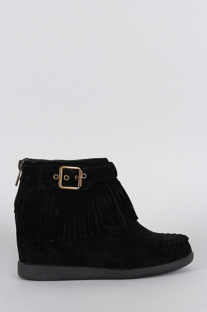 moccasin wedge booties